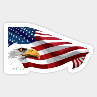 The American Flag with Eagle Sticker